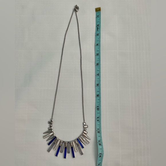 Kendra Scott Silver and Blue Statement Necklace from Color Bar - Picture 4 of 5